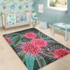 Australia Aboriginal Area Rug - Australian Hakea Flowers Painting In Aboriginal Style Area Rug