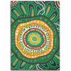 Australia Aboriginal Area Rug - Green Aboriginal Style Dot Painting Area Rug