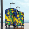 Australia Aboriginal Luggage Cover - Australian Yellow Wattle Flower Artwork Luggage Cover