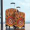 Australia Aboriginal Luggage Cover - Beautiful Dotted Leaves Aboriginal Art Background Luggage Cover