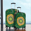 Australia Aboriginal Luggage Cover - Green Aboriginal Style Dot Painting Luggage Cover