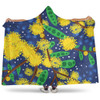 Australia Aboriginal Hooded Blanket - Australian Yellow Wattle Flower Artwork Hooded Blanket