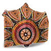 Australia Aboriginal Hooded Blanket - Beautiful Dotted Leaves Aboriginal Art Background Hooded Blanket