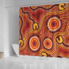 Australia Aboriginal Shower Curtain - Connection Concept Dot Aboriginal Colorful Painting Shower Curtain