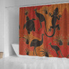 Australia Aboriginal Shower Curtain - Aboriginal Dot Art With Animals Shower Curtain