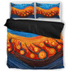 Australia Dreaming Aboriginal Bedding Set - Aboriginal Culture Indigenous River Dot Painting Art Inspired Bedding Set