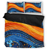 Australia Dreaming Aboriginal Bedding Set - Aboriginal Culture Rive In Dot Painting Inspired Bedding Set