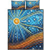 Australia Dreaming Aboriginal Quilt Bed Set - Aboriginal Culture Indigenous Dot Painting Inspired Quilt Bed Set