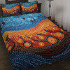 Australia Dreaming Aboriginal Quilt Bed Set - Aboriginal Culture Indigenous River Dot Painting Art Inspired Quilt Bed Set