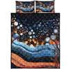 Australia Dreaming Aboriginal Quilt Bed Set - Aboriginal Culture Indigenous Trees Dot Painting Art Inspired Quilt Bed Set