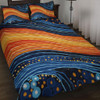 Australia Dreaming Aboriginal Quilt Bed Set - Aboriginal Culture Rive In Dot Painting Inspired Quilt Bed Set