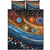 Australia Dreaming Aboriginal Quilt Bed Set - Aboriginal Dot Painting Art Indigenous Culture Inspired Quilt Bed Set