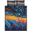 Australia Dreaming Aboriginal Quilt Bed Set - Colorful Aboriginal With Indigenous Patterns Inspired Quilt Bed Set