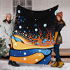 Australia Dreaming Aboriginal Blanket - Aboriginal Art Indigenous Dot Painting Inspired Blanket