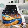 Australia Dreaming Aboriginal Blanket - Aboriginal Art Indigenous Dot Painting Inspired Blanket