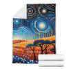 Australia Dreaming Aboriginal Blanket - Aboriginal Culture Indigenous Land Dot Painting Art Inspired Blanket