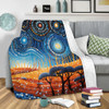 Australia Dreaming Aboriginal Blanket - Aboriginal Culture Indigenous Land Dot Painting Art Inspired Blanket