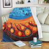 Australia Dreaming Aboriginal Blanket - Aboriginal Culture Indigenous River Dot Painting Art Inspired Blanket