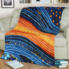 Australia Dreaming Aboriginal Blanket - Aboriginal Culture Rive In Dot Painting Inspired Blanket