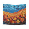 Australia Dreaming Aboriginal Tapestry - Aboriginal Culture Indigenous River Dot Painting Art Inspired Tapestry
