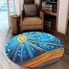 Australia Dreaming Aboriginal Round Rug - Aboriginal Culture Indigenous Dot Painting Inspired Round Rug