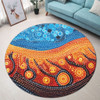 Australia Dreaming Aboriginal Round Rug - Aboriginal Culture Indigenous River Dot Painting Art Inspired Round Rug