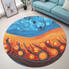 Australia Dreaming Aboriginal Round Rug - Aboriginal Culture Indigenous River Dot Painting Art Inspired Round Rug
