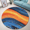 Australia Dreaming Aboriginal Round Rug - Aboriginal Culture Rive In Dot Painting Inspired Round Rug