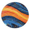 Australia Dreaming Aboriginal Round Rug - Aboriginal Culture Rive In Dot Painting Inspired Round Rug