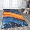 Australia Dreaming Aboriginal Area Rug - Aboriginal Culture Rive In Dot Painting Inspired Area Rug