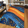 Australia Dreaming Aboriginal Area Rug - Aboriginal Culture Rive In Dot Painting Inspired Area Rug