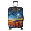Australia Dreaming Aboriginal Luggage Cover - Aboriginal Culture Indigenous Land Dot Painting Art Inspired Luggage Cover