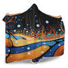 Australia Dreaming Aboriginal Hooded Blanket - Aboriginal Art Indigenous Dot Painting Inspired Hooded Blanket