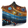 Australia Dreaming Aboriginal Hooded Blanket - Aboriginal Dot Painting Art Indigenous Culture Inspired Hooded Blanket