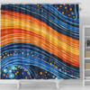 Australia Dreaming Aboriginal Shower Curtain - Aboriginal Culture Rive In Dot Painting Inspired Shower Curtain