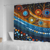 Australia Dreaming Aboriginal Shower Curtain - Aboriginal Dot Painting Art Indigenous Culture Inspired Shower Curtain