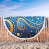 Australia Dreaming Aboriginal Beach Blanket - Aboriginal Culture Indigenous Dot Painting Color Inspired Beach Blanket