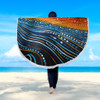 Australia Dreaming Aboriginal Beach Blanket - Aboriginal Culture Indigenous Dreaming Dot Painting Art Inspired Beach Blanket