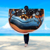 Australia Dreaming Aboriginal Beach Blanket - Aboriginal Culture Indigenous Trees Dot Painting Art Inspired Beach Blanket