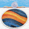 Australia Dreaming Aboriginal Beach Blanket - Aboriginal Culture Rive In Dot Painting Inspired Beach Blanket