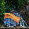 Australia Dreaming Aboriginal Beach Blanket - Aboriginal Culture Rive In Dot Painting Inspired Beach Blanket