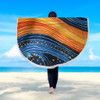 Australia Dreaming Aboriginal Beach Blanket - Aboriginal Culture Rive In Dot Painting Inspired Beach Blanket