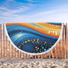 Australia Dreaming Aboriginal Beach Blanket - Aboriginal Indigenous Dot Painting Dream Art Inspired Beach Blanket