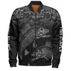 Australia Fishing Custom Bomber Jacket - Fish Reaper Fish Skeleton Grey Bomber Jacket