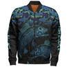 Australia Fishing Custom Bomber Jacket - Fish Reaper Fish Skeleton Blue Bomber Jacket