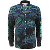 Australia Fishing Custom Long Sleeve Shirt - Fish Reaper Fish Skeleton Blue Long Sleeve Shirt