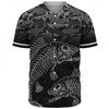 Australia Fishing Custom Baseball Shirt - Fish Reaper Fish Skeleton Grey Baseball Shirt