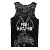 Australia Fishing Custom Men Singlet - Fish Reaper Fish Skeleton Grey Men Singlet