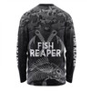 Australia Fishing Custom Long Sleeve T-shirt - Fish Reaper Fish Skeleton Grey Long Sleeve T-shirt