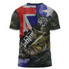 Australia Fishing T-shirt - Bad To The Bone Fishing Australia Flag Vintage T-shirt